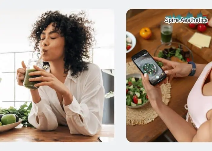 Image of woman looking into her diet and fat freezing Hucknall to improve her health