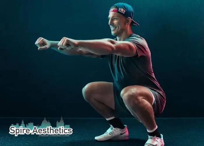 Image of man build leg muscle Hucknall through exercise